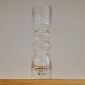 "Hooped" Mid-Century Modern Aseda Glasbruk Clear Glass Bud Vase by Bo Borgstrom